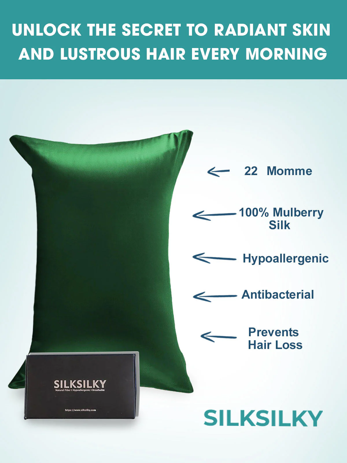 22Momme 100% Pure Silk Pillowcase - Envelope Closure - Image 76
