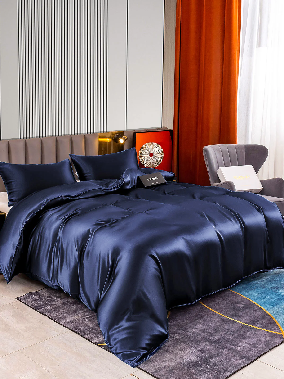 22Momme 3Pcs Silk Set Doona Cover+2x Pillowcases - Image 2