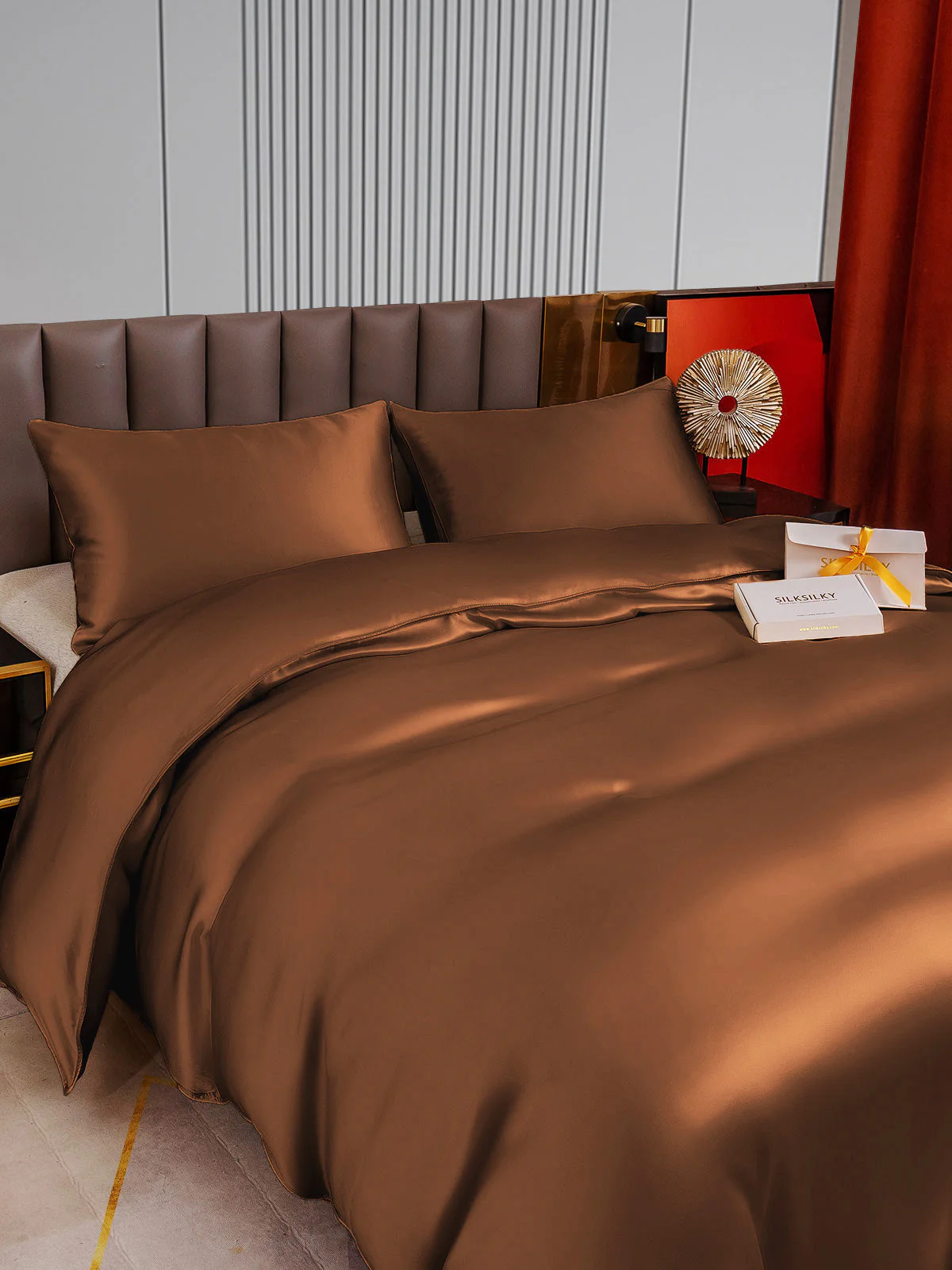 22Momme 3Pcs Silk Set Doona Cover+2x Pillowcases - Image 52