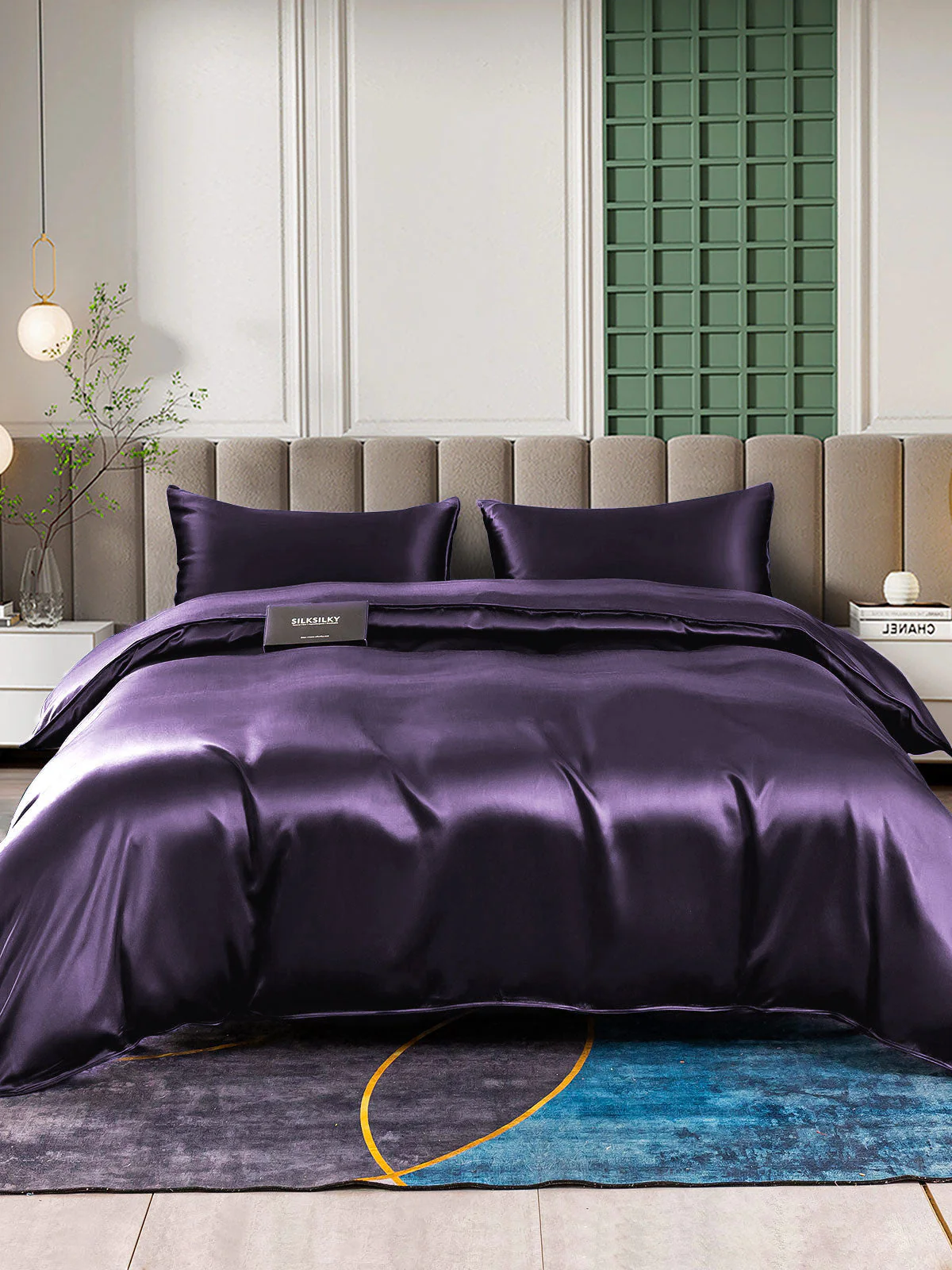 22Momme 3Pcs Silk Set Doona Cover+2x Pillowcases - Image 63