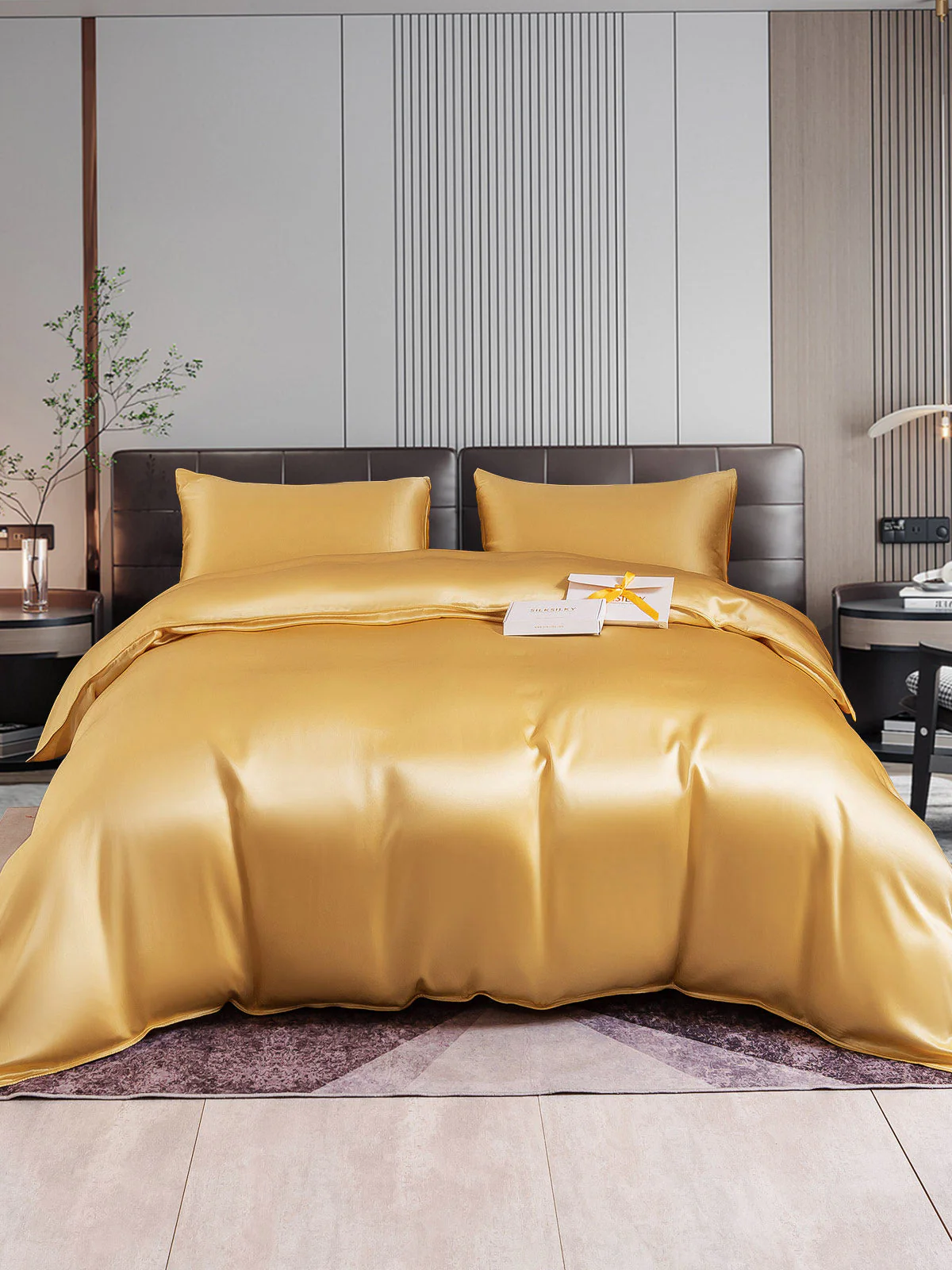 22Momme 4Pcs Silk Set Doona Cover+Fitted Sheet+2x Pillowcases - Image 22