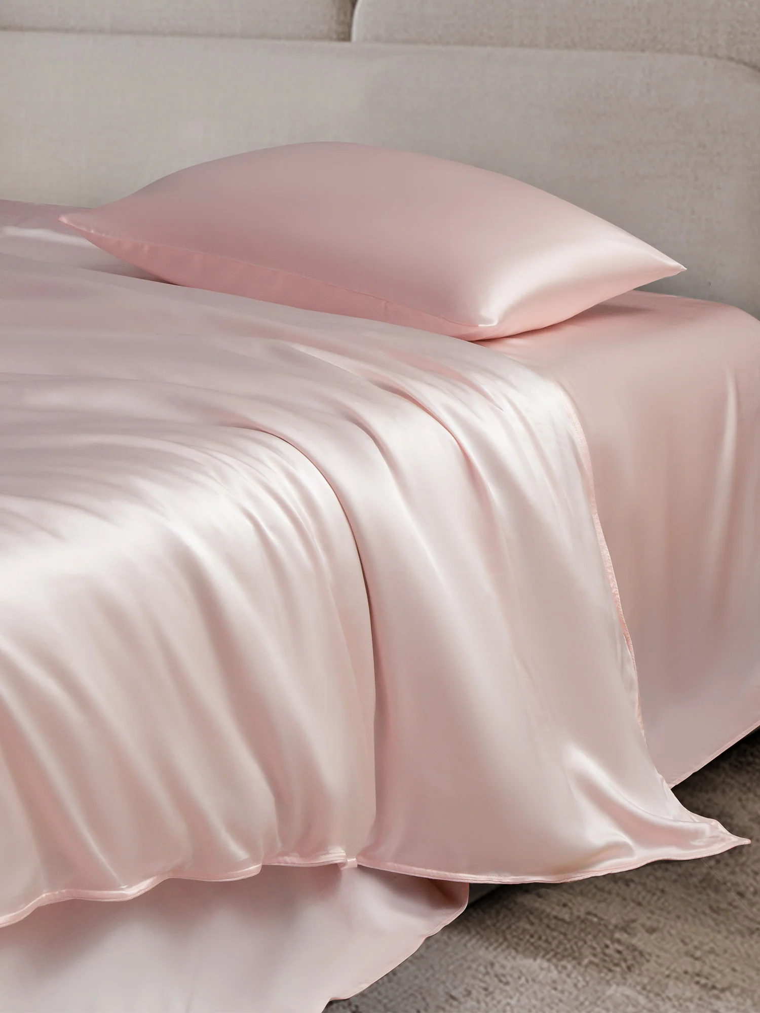25Momme 4Pcs Silk Set Doona Cover+Flat Sheet+2x Pillowcases - Image 41