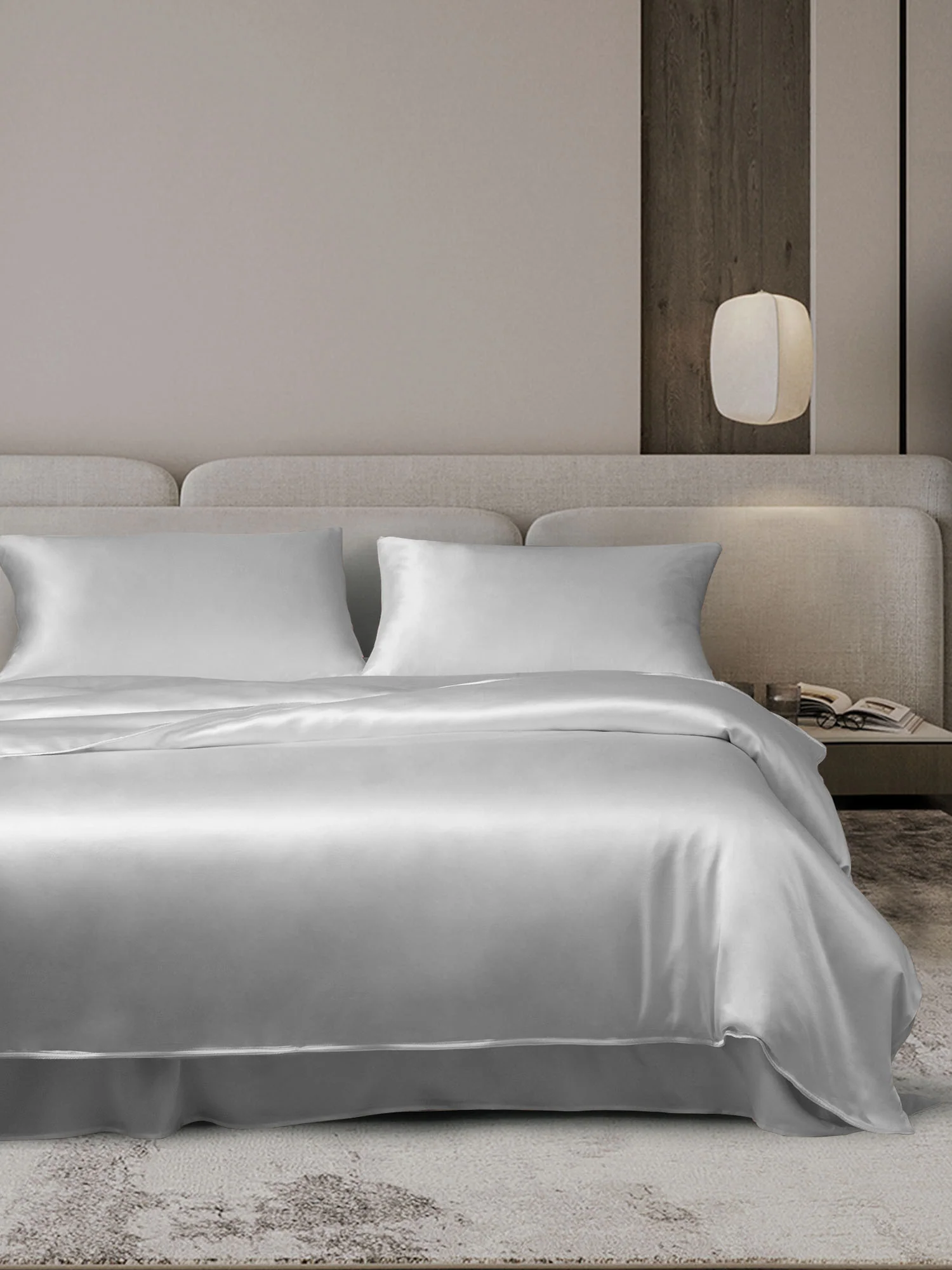25Momme 4Pcs Silk Set Doona Cover+Flat Sheet+2x Pillowcases - Image 45