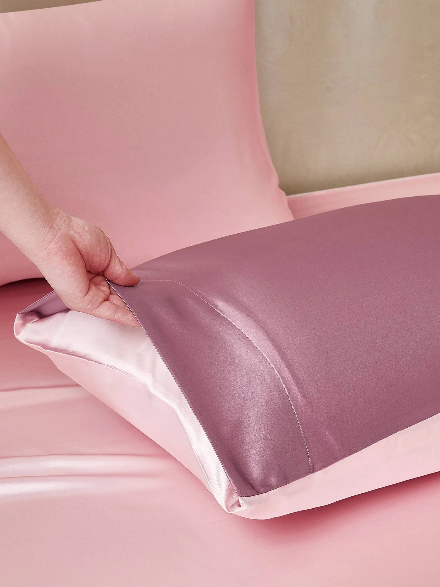 19Momme 4Pcs Silk Set Doona Cover+Fitted Sheet+2x Pillowcases - Image 137