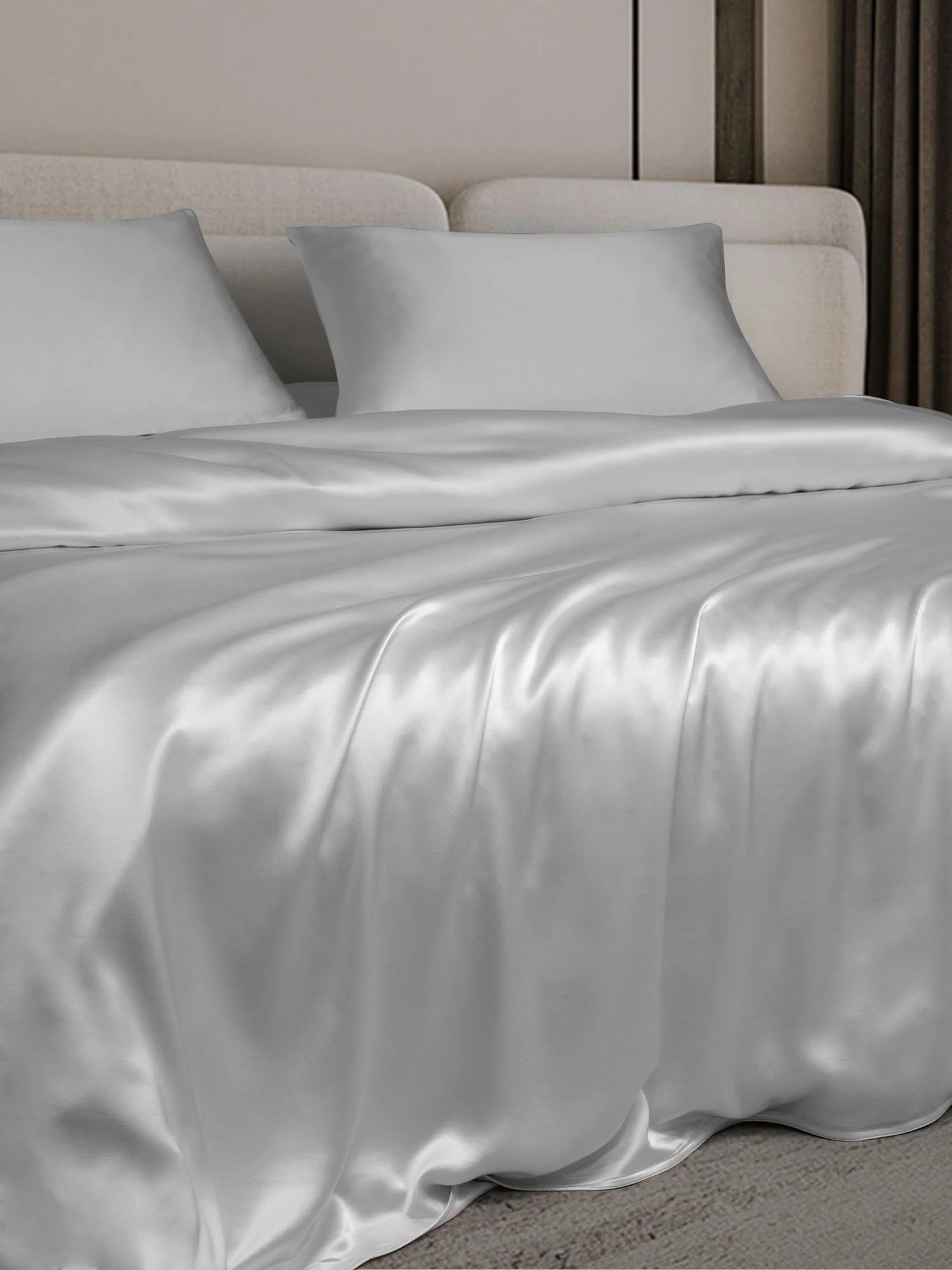 19Momme 4Pcs Silk Set Doona Cover+Fitted Sheet+2x Pillowcases - Image 29