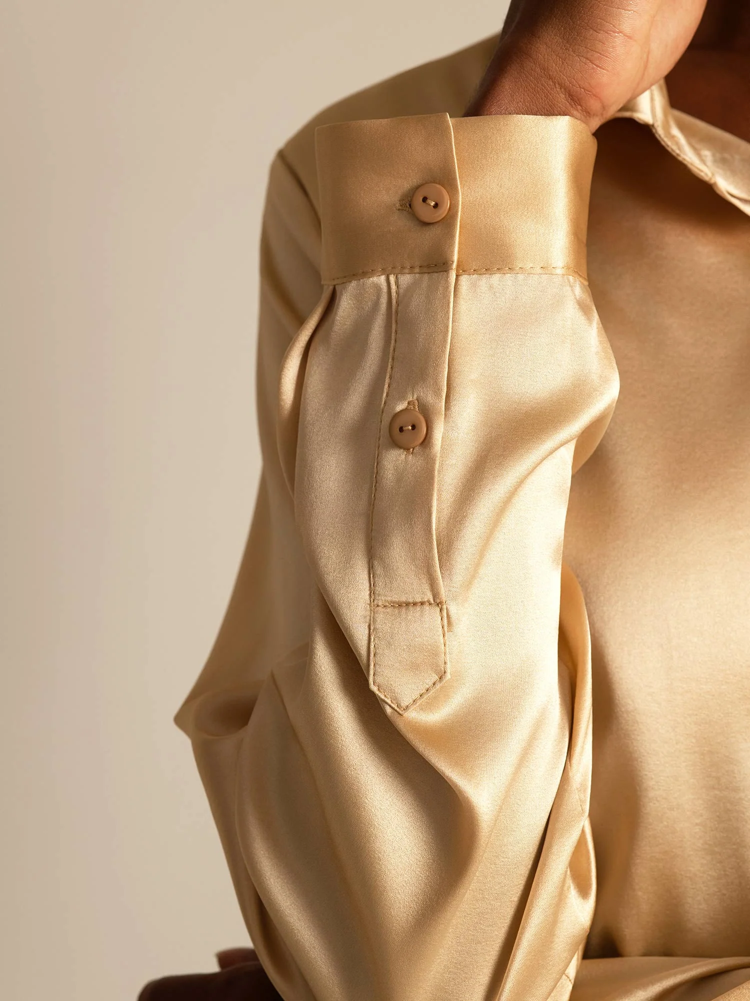 19Momme Silk Long Sleeve Lapel Collar Women's Shirt - Image 23