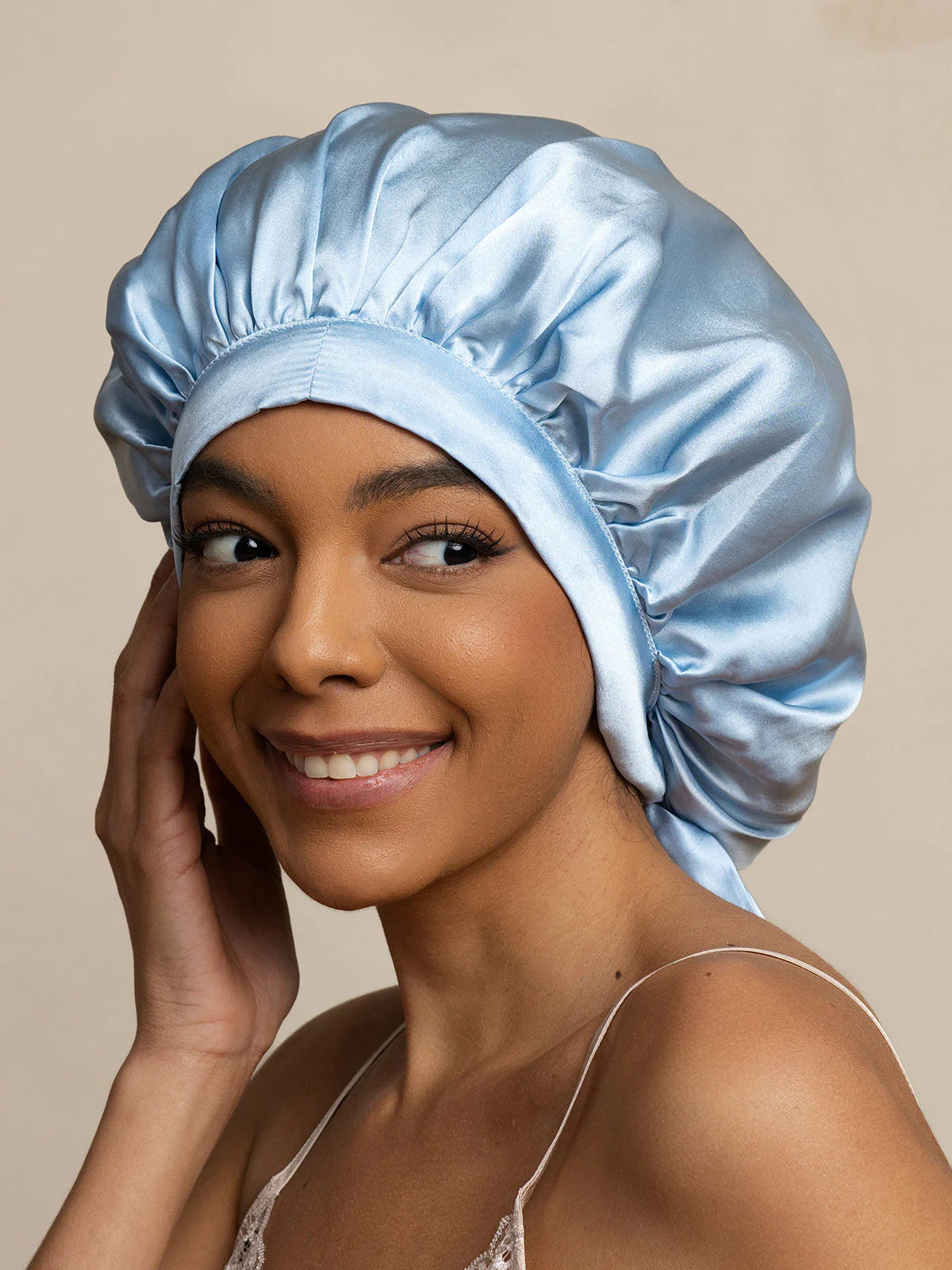 Women's Mulberry Silk Bonnet with Long Ribbons - Image 36