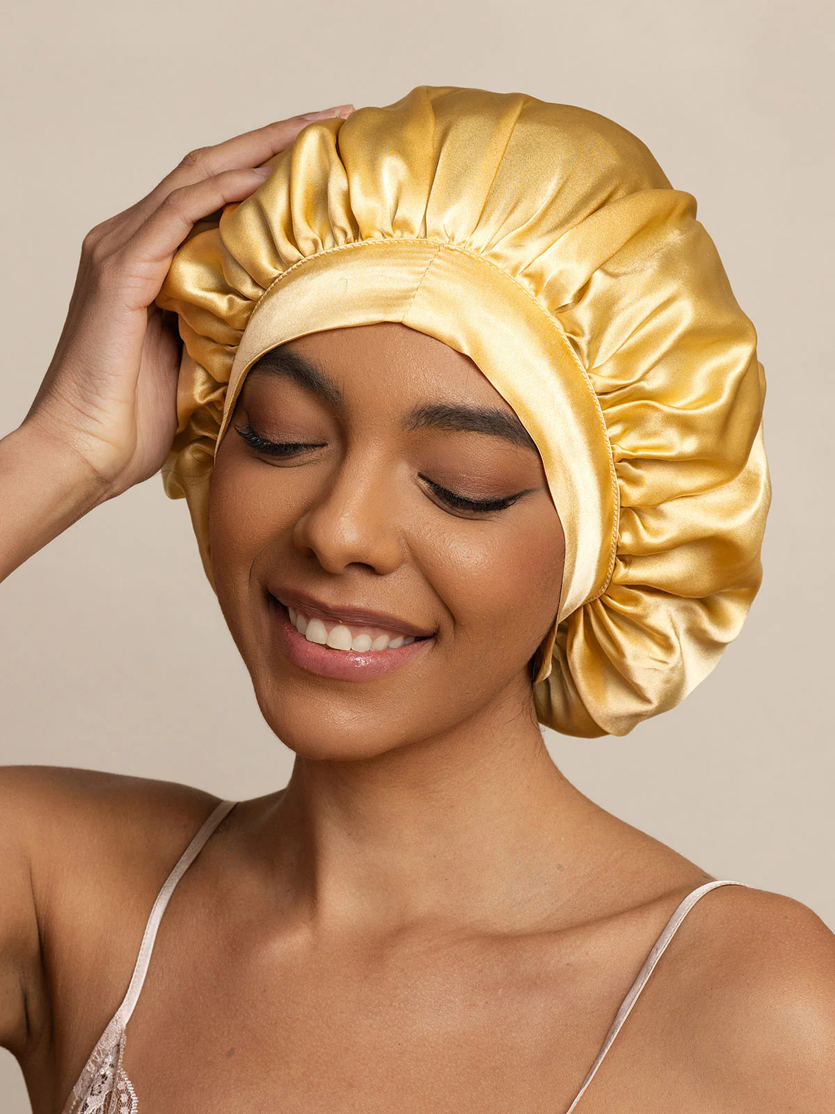 Women's Mulberry Silk Bonnet with Long Ribbons - Image 57